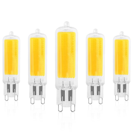 Luxrite G9 LED Light Bulbs 4.5W 50W Equivalent 450LM 3000K Soft White Dimmable Glass Bi-Pin Base, 5PK LR24691-5PK